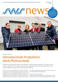 Screenshot der ersten Seite des Kundenmagazins der Stadtwerke Speyer mit Bild von Familie Dres